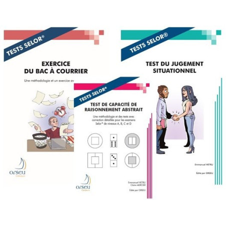 Pack 3 livres Selor : raisonnement abstrait, numérique et verbal