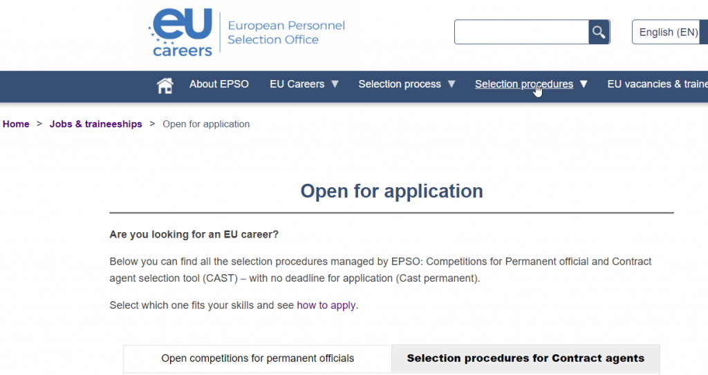 EU Careers - CAST -Permanent