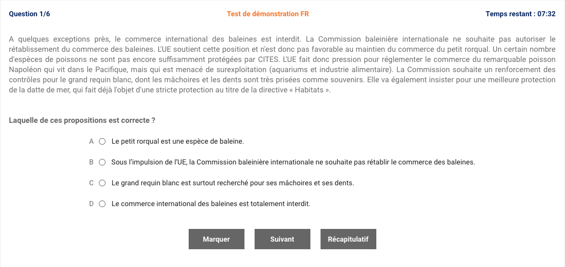 Test de démonstration