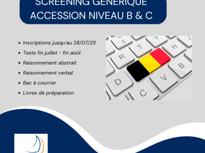 Screening générique d’accession ouvert jusqu’au 28/07 pour les niveaux B & C